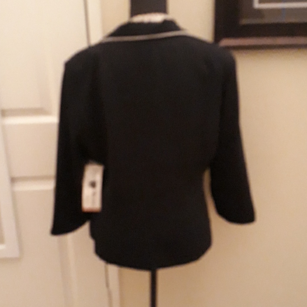 Danny & Nicole Black Jacket White Trim Gem